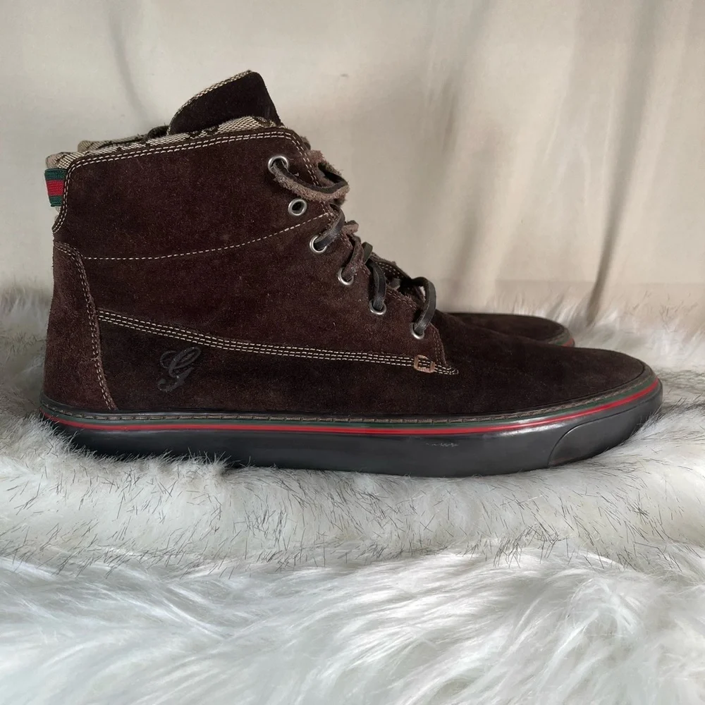 Gucci Softy Tek GG Monogram Fold Down Ankle High-Top Sneaker Boots